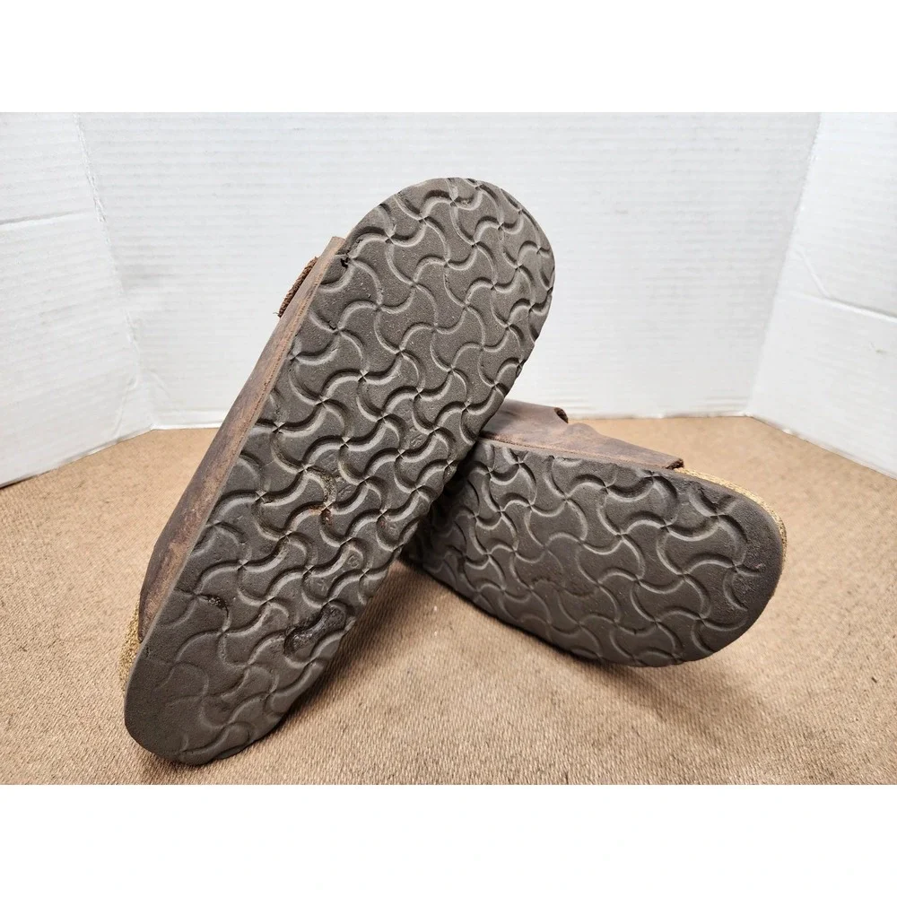 Birkenstock Two Strap Arizona Sandals Brown Leather Women 10 Men 8